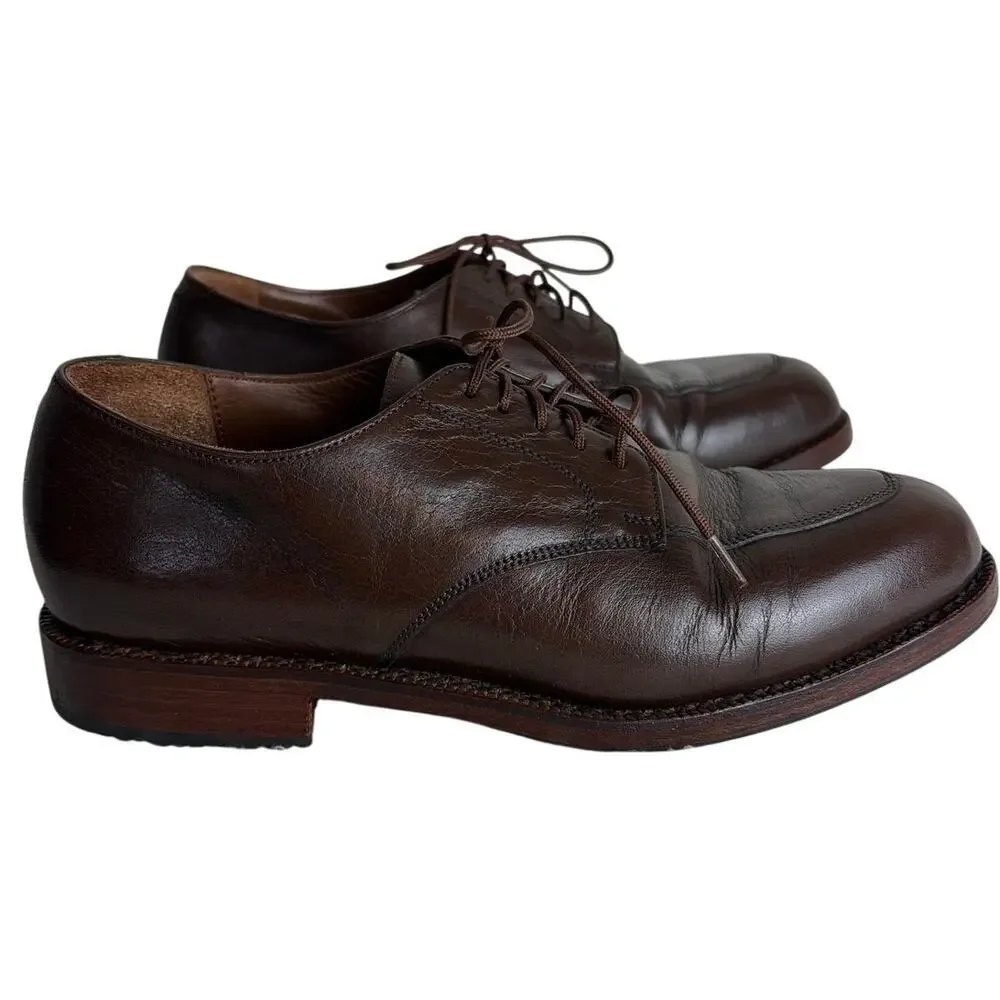 Als Attire Handmade Mens Oxford Shoes Size 8.5-9 Brown Leather One of a‎ Kind